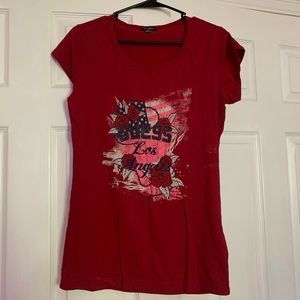 VINTAGE 90s Guess Logo Graphic Blingy Top